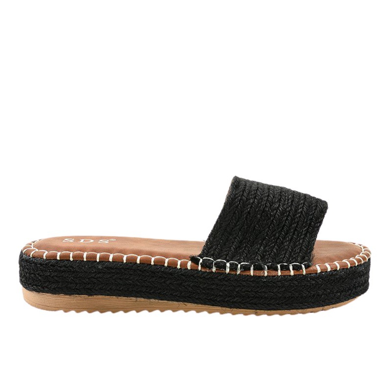 Fekete espadrilles papucs 7970-PL Fekete espadrilles papucs 7970-PL