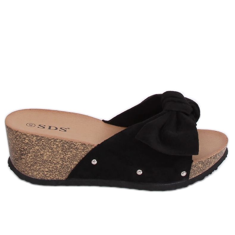 Fekete ék papucs 7862-KL Black II Quality