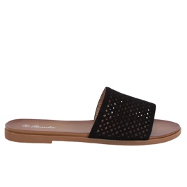 Fekete áttört papucs 620-63 Fekete