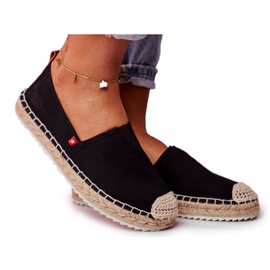 Big Star Női espadrilles fonott talp fekete nagycsillag FF274A498