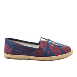 Férfi kék espadrilles cipő BKA-48 piros