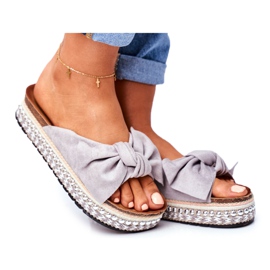 Női magas papucs szürke Mortigo