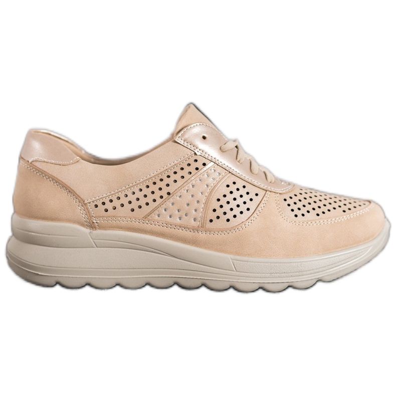 Comer Áttört cipők a Paltformon barna sárga