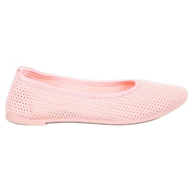 SHELOVET Könnyű áttört balerinák rózsaszín SHELOVET Könnyű áttört balerinák rózsaszín
