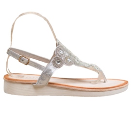 SDS Szandálok a platformon dekorációval szürke