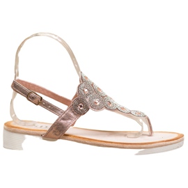 SDS Szandálok a platformon dekorációval sárga