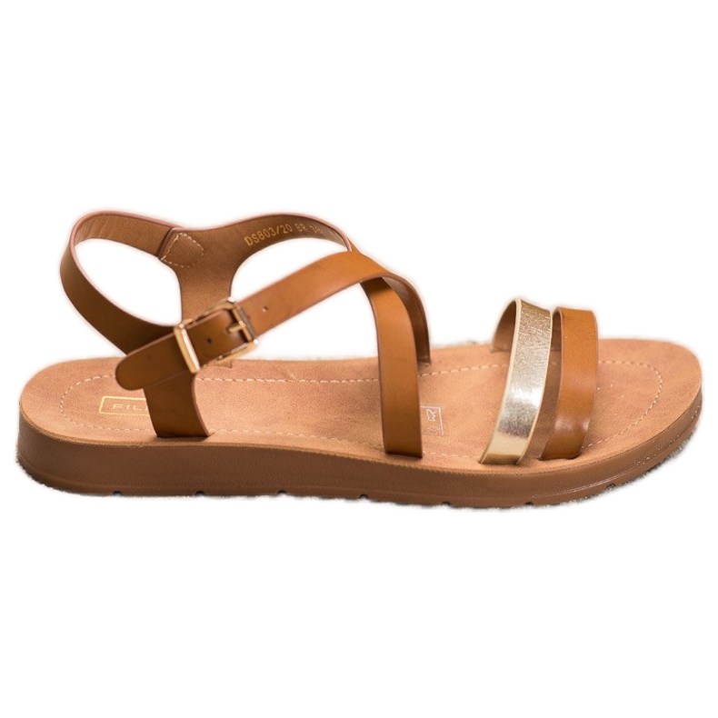 Filippo Alkalmi szandál arany csíkkal barna aranysárga