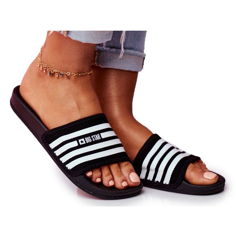 Női papucs Big Star Black FF274A353 fehér fekete
