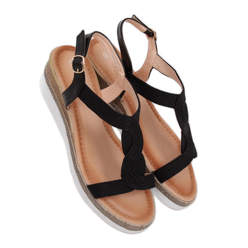 Fekete szandál fekete ék L6629 Fekete