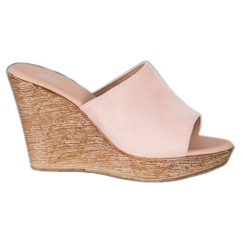 Small Swan Világos velúr papucs rózsaszín Small Swan Világos velúr papucs rózsaszín