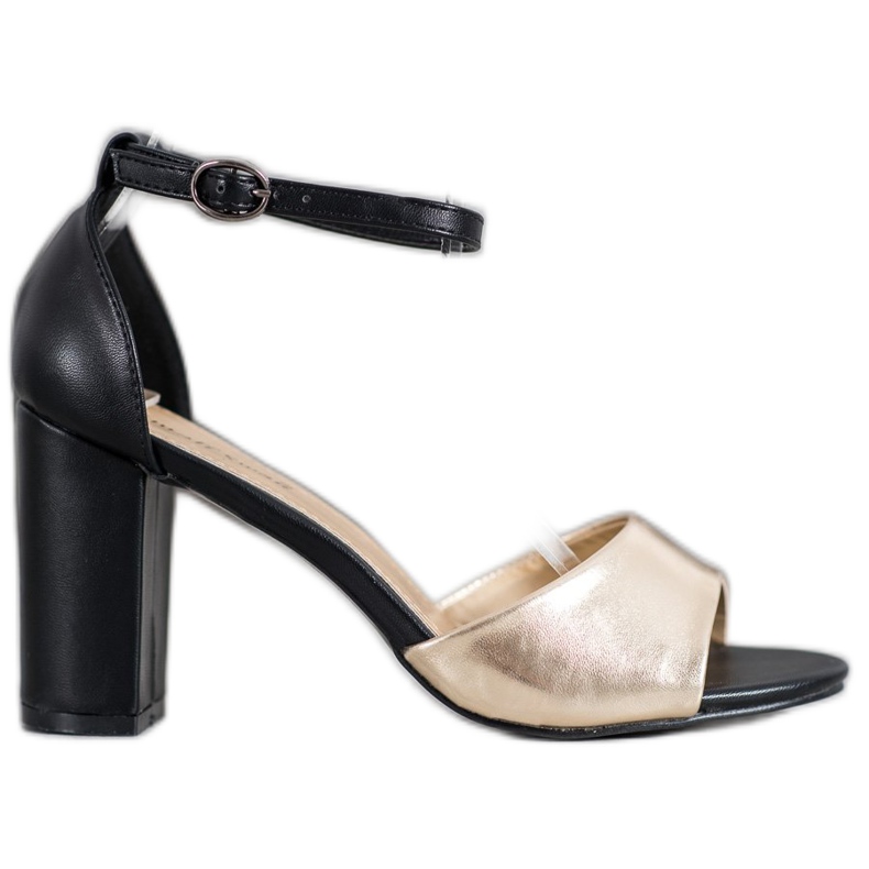 Small Swan Klasszikus szandál a bárban fekete sárga