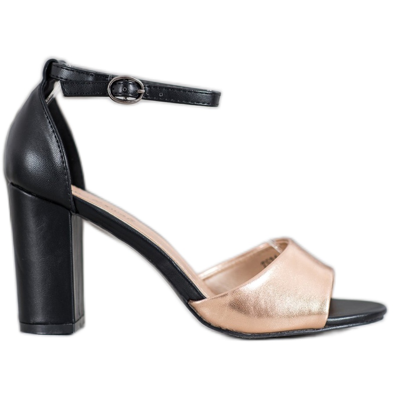 Small Swan Klasszikus szandál a bárban fekete sárga