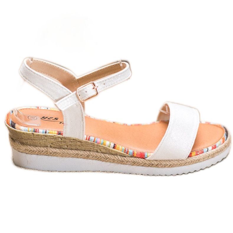 Yes Mile Kényelmes velúr szandál fehér