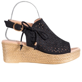 Small Swan Kényelmes áttört szandál fekete