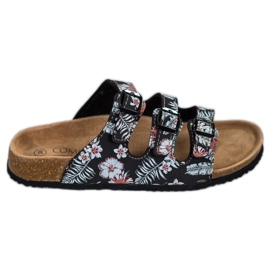 SHELOVET Kényelmes mintás papucs fehér fekete sokszínű