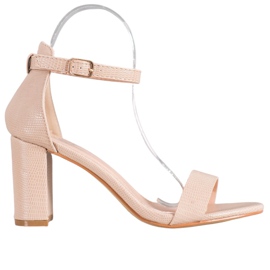 Small Swan Stílusos magas sarkú szandál barna Small Swan Stílusos magas sarkú szandál barna