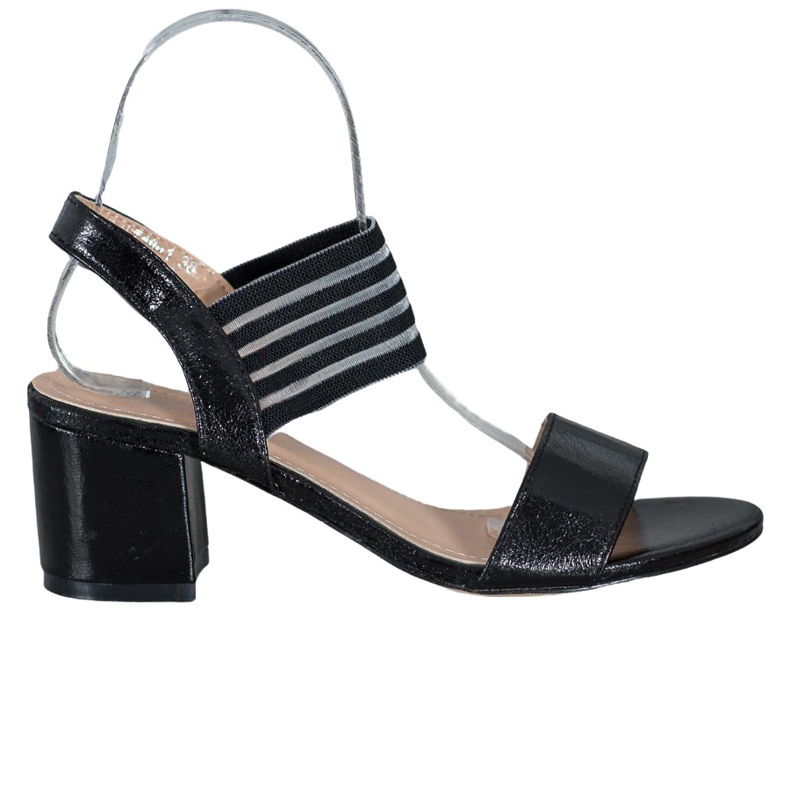 Small Swan Fényes csúszás a szandálban fekete