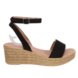 Fekete ék szandál 019-18 Fekete