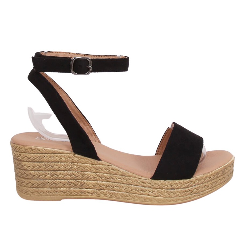 Fekete ék szandál 019-18 Fekete