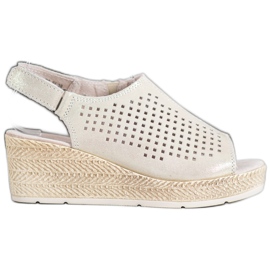 Filippo Bőr szandál tépőzárral szürke sárga Filippo Bőr szandál tépőzárral szürke sárga