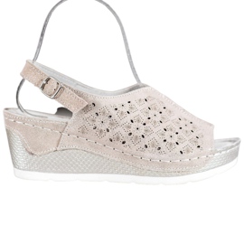 Filippo Csillogó bőr szandál barna sárga