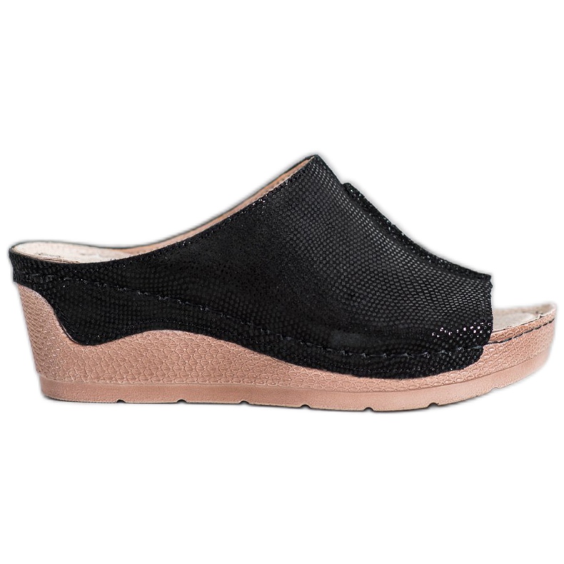 Filippo Fekete bőr papucs