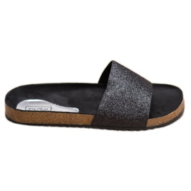 Filippo Fekete papucs csillogással