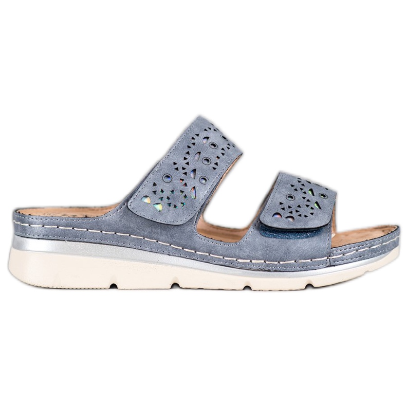 Evento Kényelmes tépőzáras papucs kék