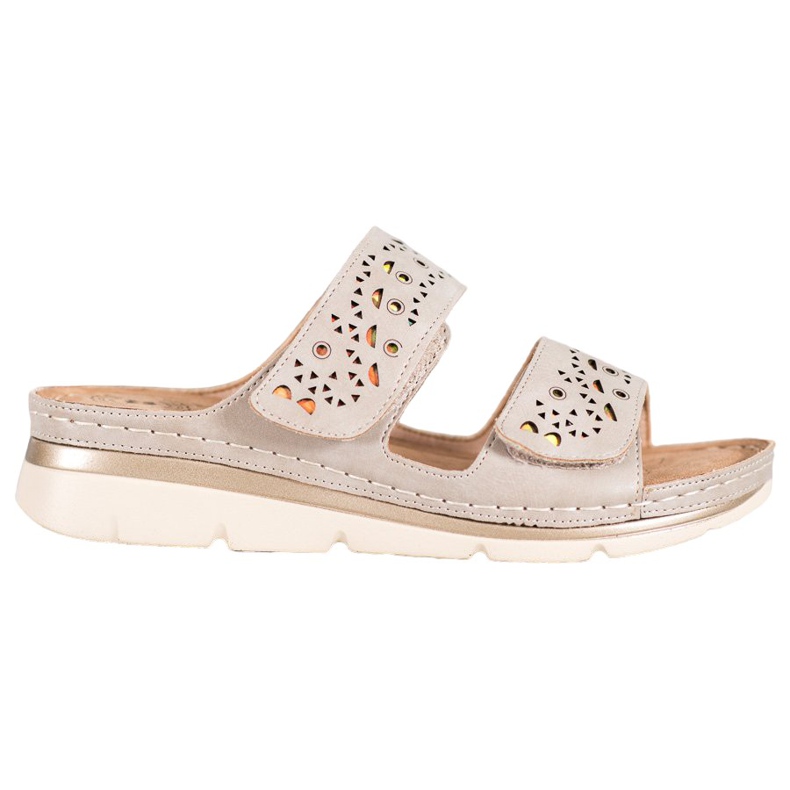 Evento Kényelmes tépőzáras papucs barna