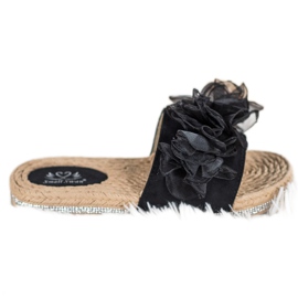 Small Swan Papucs díszítéssel fekete Small Swan Papucs díszítéssel fekete