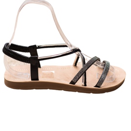 Sea Elves Szandál ezüst díszekkel fekete