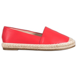 SHELOVET Könnyű öko-bőr espadrillák piros