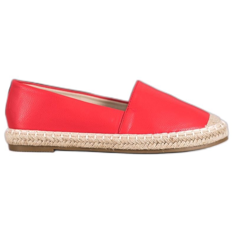 SHELOVET Könnyű öko-bőr espadrillák piros