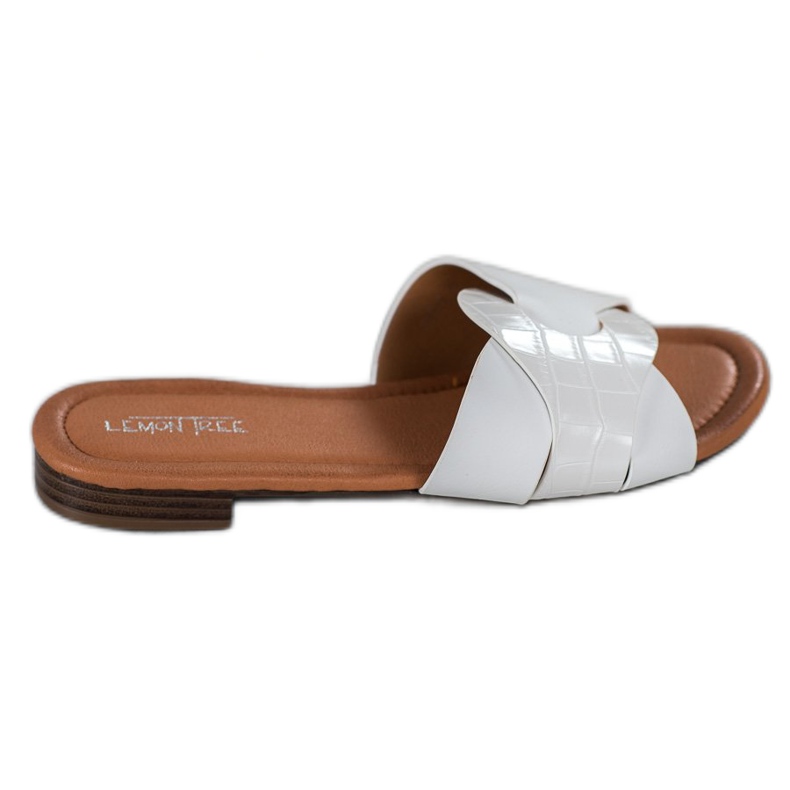 SHELOVET Elegáns Eco bőr papucs fehér