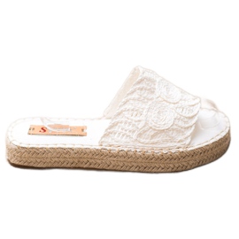 Seastar Papucs egy szalma platformon fehér Seastar Papucs egy szalma platformon fehér