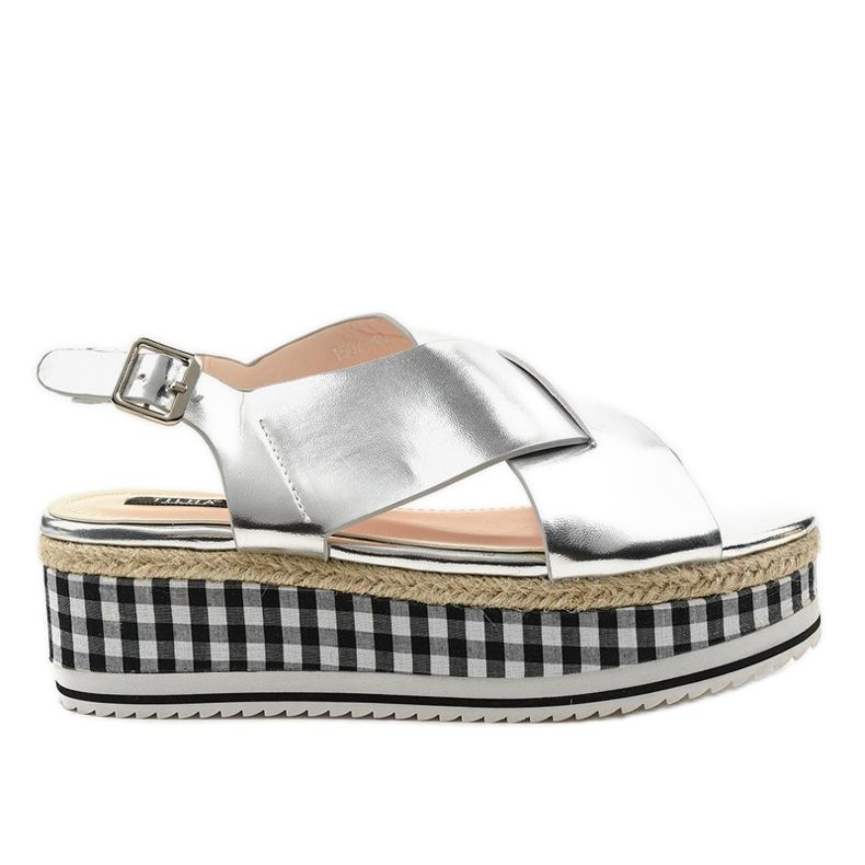 Ezüst szandál az 1507-40 platformon szürke