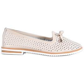 SHELOVET Bőr cipő áttört mintával barna SHELOVET Bőr cipő áttört mintával barna