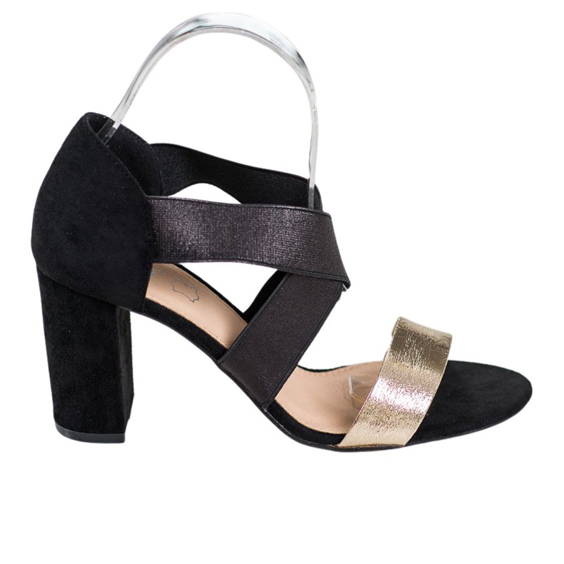 Evento Felcsúsztatható szandál rugalmas pánttal fekete sárga