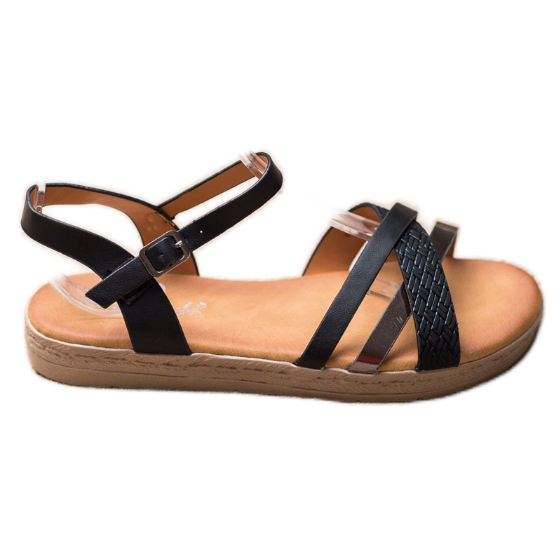 Weide Stílusos szandál Eco bőrből fekete