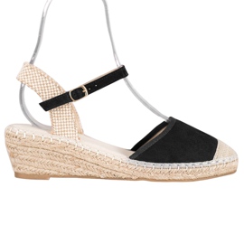 Best Shoes Fekete Espadrilles szandál