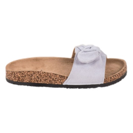 Evento Velúr papucs a platformon szürke Evento Velúr papucs a platformon szürke