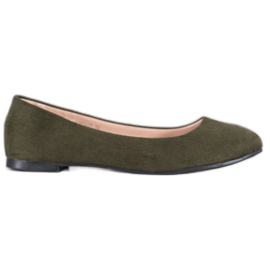 Best Shoes Velúr balerinák zöld