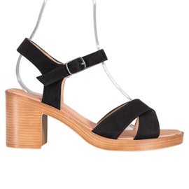 SHELOVET Könnyű szandál egy bárban fekete SHELOVET Könnyű szandál egy bárban fekete