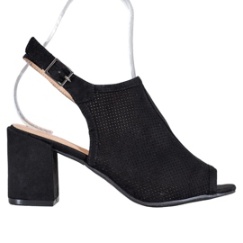 SHELOVET Klasszikus zárt szandál fekete