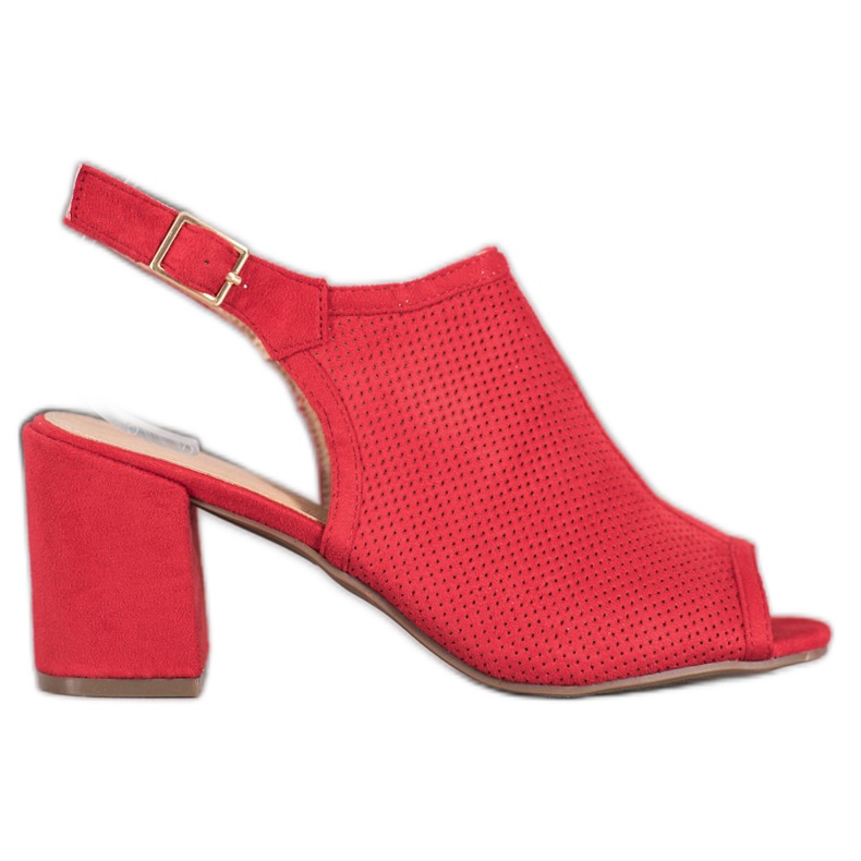 SHELOVET Klasszikus zárt szandál piros