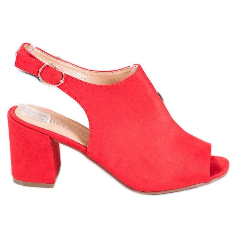 SHELOVET Klasszikus magas sarkú szandál piros