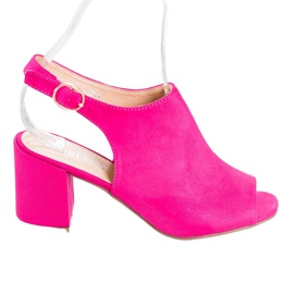 SHELOVET Klasszikus magas sarkú szandál rózsaszín