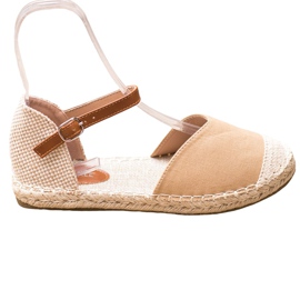 SHELOVET Textil espadrillák barna