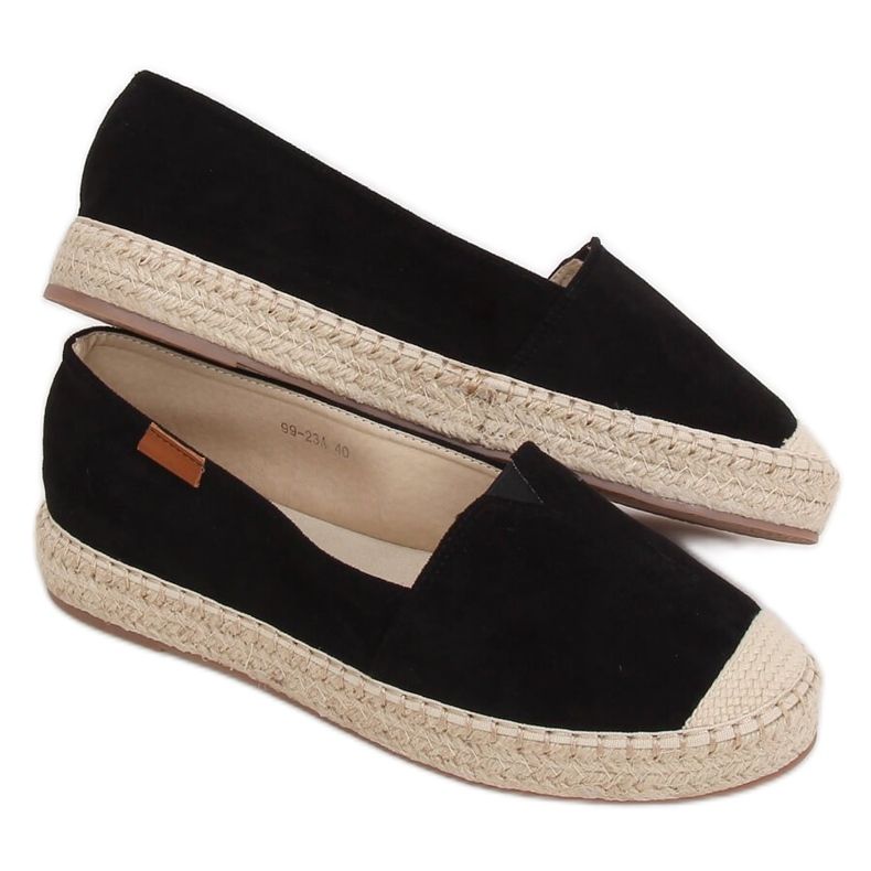 Klasszikus fekete espadrilles 99-23A Black Klasszikus fekete espadrilles 99-23A Black
