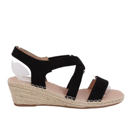 Fekete szandál ék espadrilles fekete S-823 Black Fekete szandál ék espadrilles fekete S-823 Black
